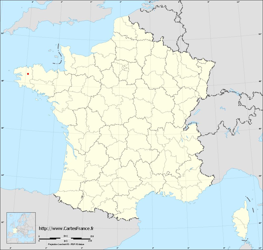 Fond de carte administrative de La Feuillée